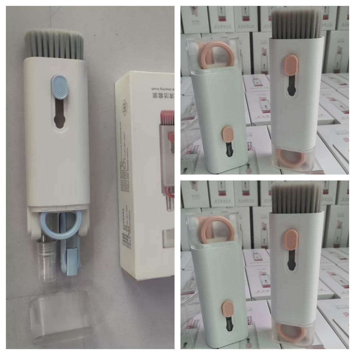 Bluetooth headset cleaning pen and six-piece laptop cleaning kit in pink and blue
