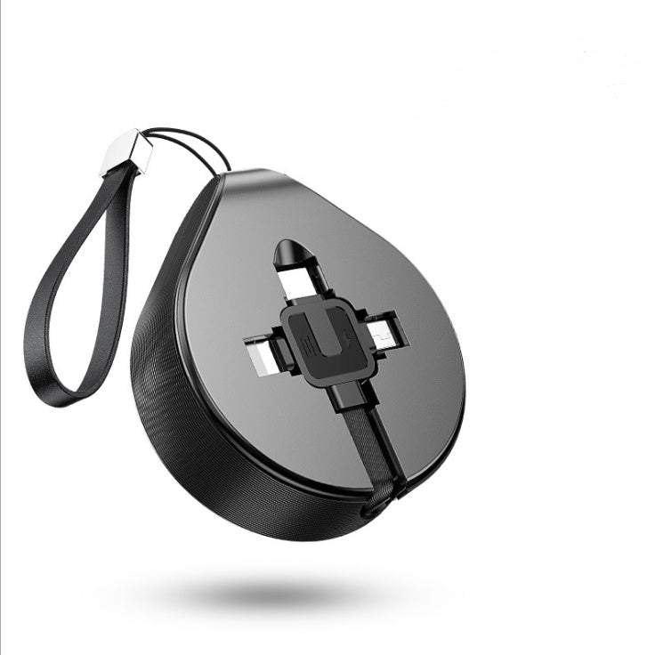 Telescopic 1m three-in-one fast charging data line with split connectors