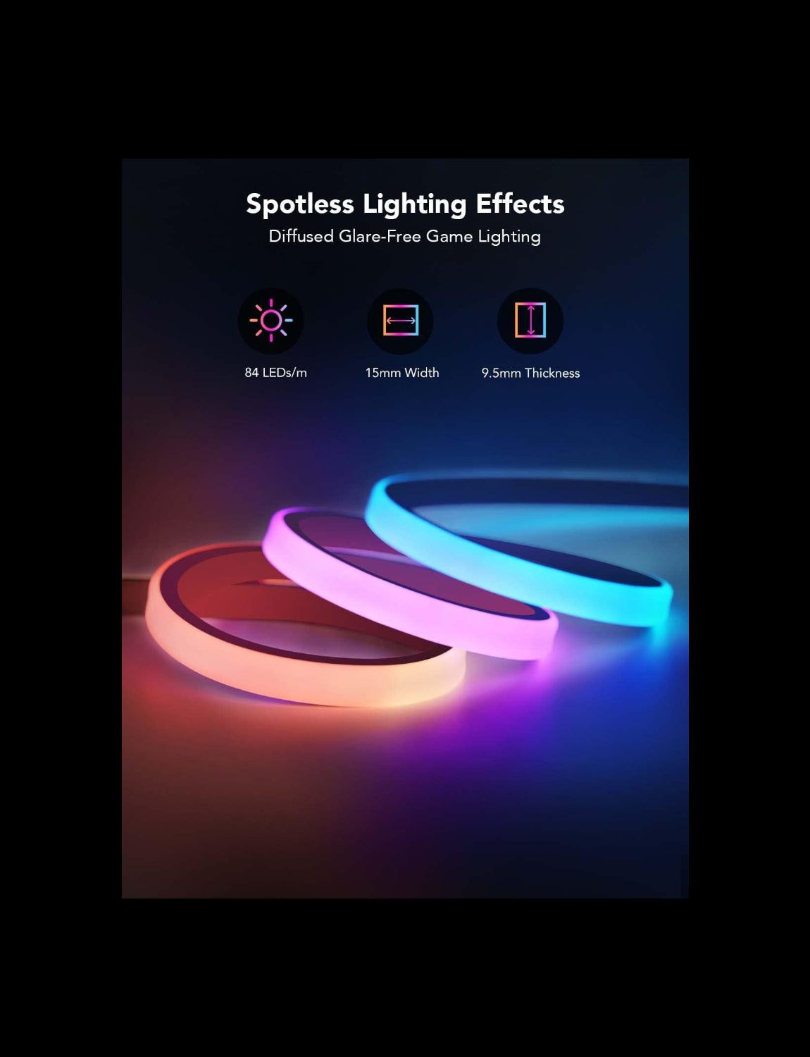 Govee RGBIC Gaming Lights, 10Ft Neon Rope Lights Soft Lighting for Gaming Desks, LED Strip Lights Syncing with Razer Chroma, Support Cutting, Smart App Control, Music Sync, Adapter (Only 2.4G Wi-Fi)