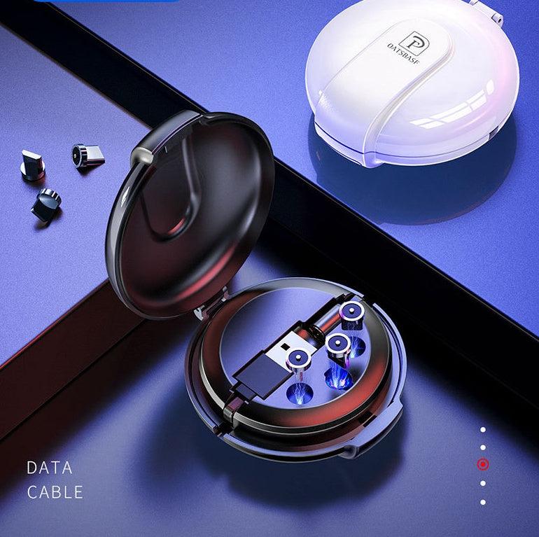 3-in-1 Magnetic Retractable Charger with car holder and fast charging cable
