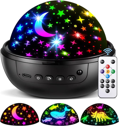 Night Light for Kids,93 Lighting+3 Films Kids Night Light Projector,Remote+Dimmable Star Projector,360° Ceiling Stars Glow in the Dark Stars,Christmas Gifts for 4 Year Old Boy Birthday Gift