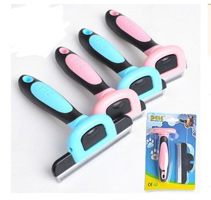 Pet Hair Removal Comb for long straight hair pets in three sizes S, M, L to remove dead and fuzzy hair and maintain healthy skin