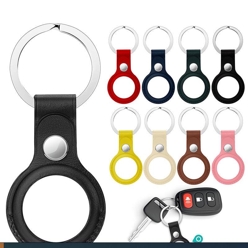 Leather AirTag protective case keychain compatible with iPhone 11 and 11 Pro Max in multiple colors