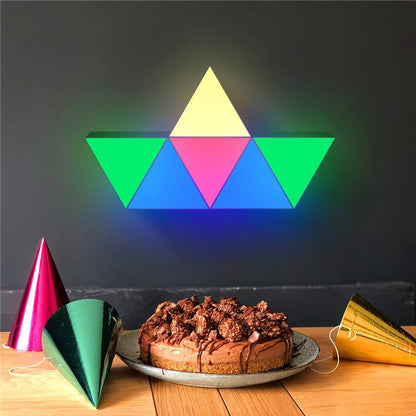 Splicing Triangle Modular LED decorative RGB lights with mobile app control and USB sockets