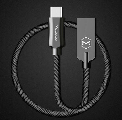 KNIGHT SERIES USB CABLES in black, gold, and blue, 1.2 meters long