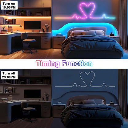 12M(2 Roll 6M) RGB Neon Lights LED Rope Light,40Ft Waterproof Bluetooth APP Remote Control Music Sync Strip Light,24V Flexible DIY Silicone Light for Bedroom Home Indoor Outdoor Decor(40Ft)