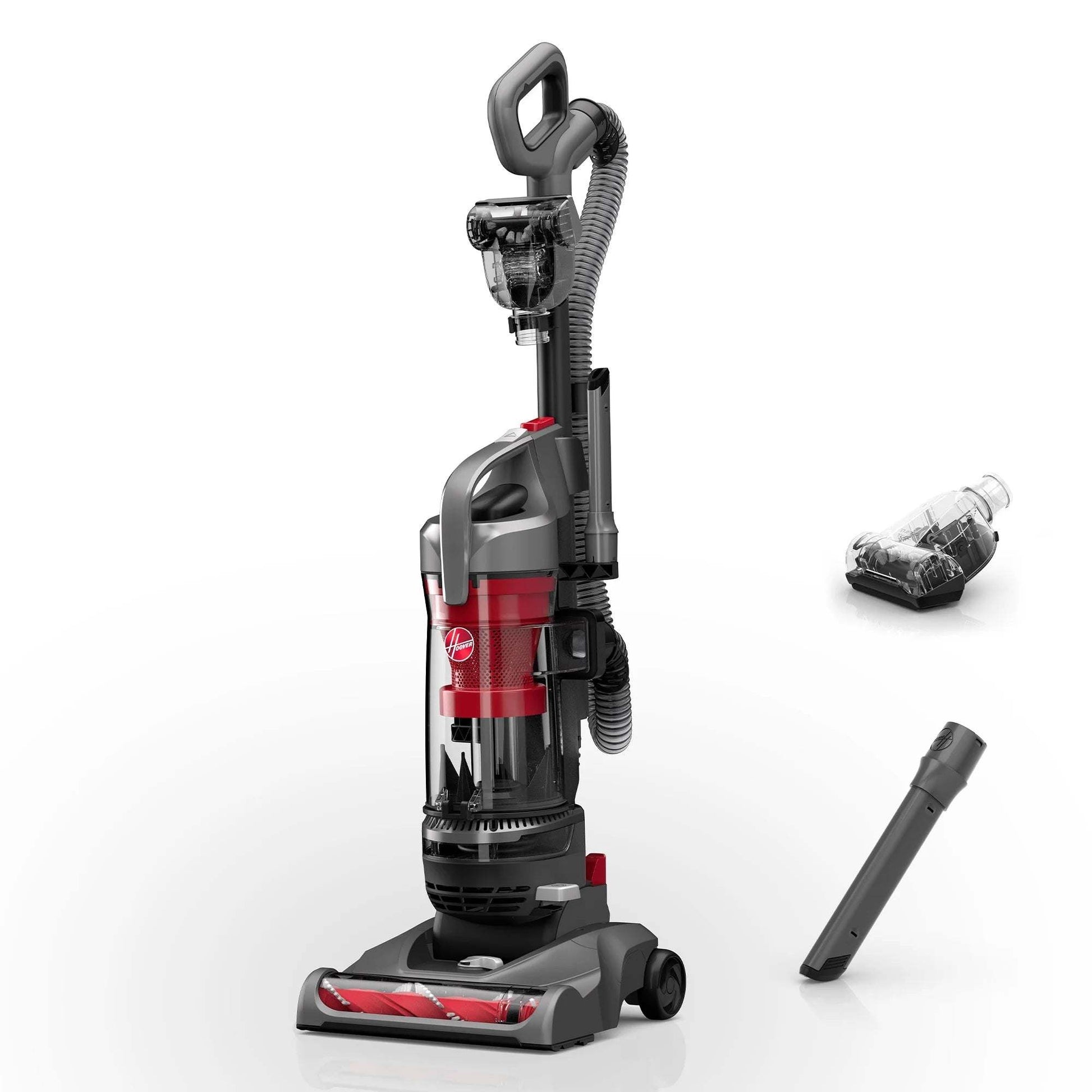 Hoover Rewind Pet Bagless Vacuum Cleaner with automatic cord rewind and multi-surface cleaning tools