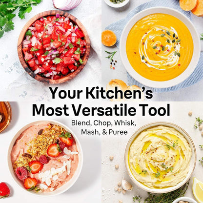 Braun Multiquick 7 3-In-1 Immersion Blender with Food Processor – Powerful Handheld Electric Stick - Emulsifier for Chopping, Beating & Whisking - Ideal for Soup, Puree, Smoothies & More