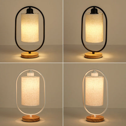 Nordic style metal bedroom bedside lamp with 5W warm LED light and dimming buttons