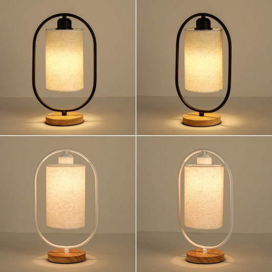 Nordic style metal bedroom bedside lamp with 5W warm LED light and dimming buttons