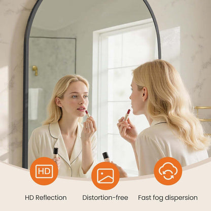 20"X30" Arched Black Bathroom Mirrors for Wall | Bathroom Mirrors for over Sink, Metal Framed with HD Shatter-Proof Glass for Entryway, Living Room, Bedroom