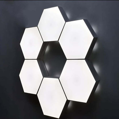 Hexagon Lights, Minimalist White Touch Night Light, Center Touch-Sensitive Wall Panels, Hex Light with Usb-Power for Autism, Game Room Decor, Party (6)