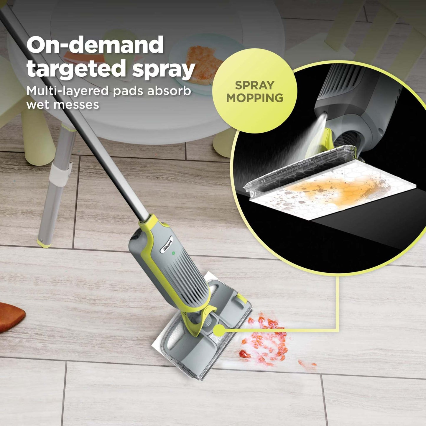 VACMOP Cordless Hard Floor Vacuum Mop, for Tile, Vinyl, Laminate, Wood, with (4) Disposable VACMOP Pads, 12-Oz  Multi-Surface Cleaner, VM200