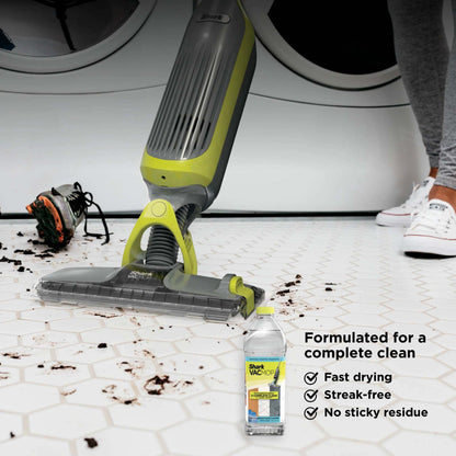 VACMOP Cordless Hard Floor Vacuum Mop, for Tile, Vinyl, Laminate, Wood, with (4) Disposable VACMOP Pads, 12-Oz  Multi-Surface Cleaner, VM200