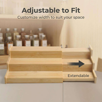 Spice Rack Organizer for Cabinet, Spice Organization for Cabinet, Spice Rack for Countertop,15.7 Inch Adjustable Seasoning Organizer Spice Organizer (1 Pack, Medium)