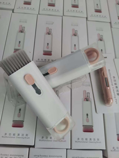 Bluetooth headset cleaning pen and laptop cleaning kit with brush and keycap buckle in pink and blue
