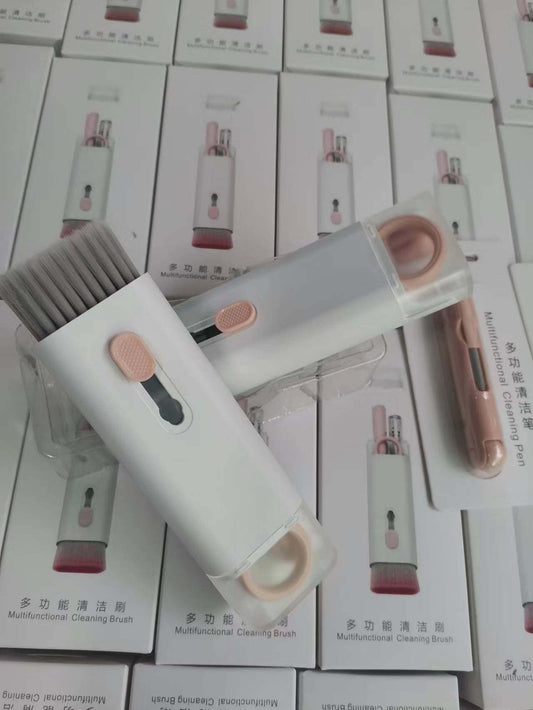 Bluetooth headset cleaning pen and laptop cleaning kit with brush and keycap buckle in pink and blue
