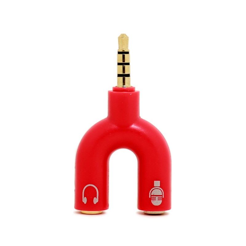 Colorful 3.5mm earphone splitter adapter with 24K gold plated connection for mobile devices