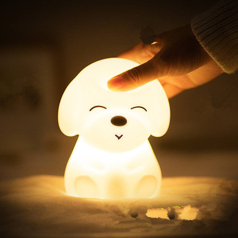 Puppy night light silicone LED lamp for home and office use