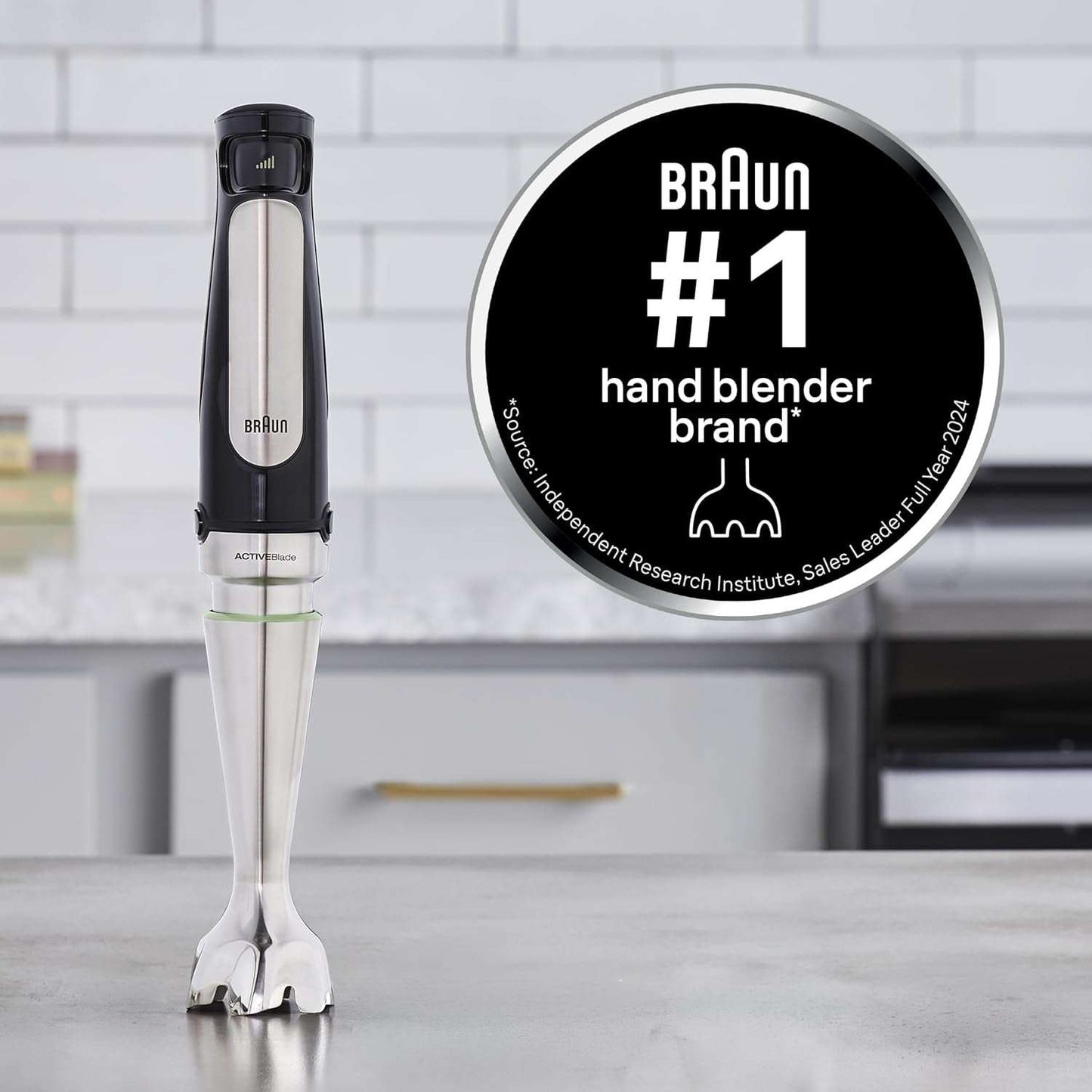 Braun Multiquick 7 3-In-1 Immersion Blender with Food Processor – Powerful Handheld Electric Stick - Emulsifier for Chopping, Beating & Whisking - Ideal for Soup, Puree, Smoothies & More