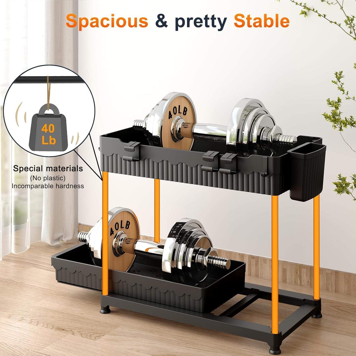 4 Pack under Sink Organizer, Bathroom Organizers and Storage, 2 Tier Multi-Use Pull Out Cabinet Organizer with Hang Hooks and Cups (Black, 4 Pack)