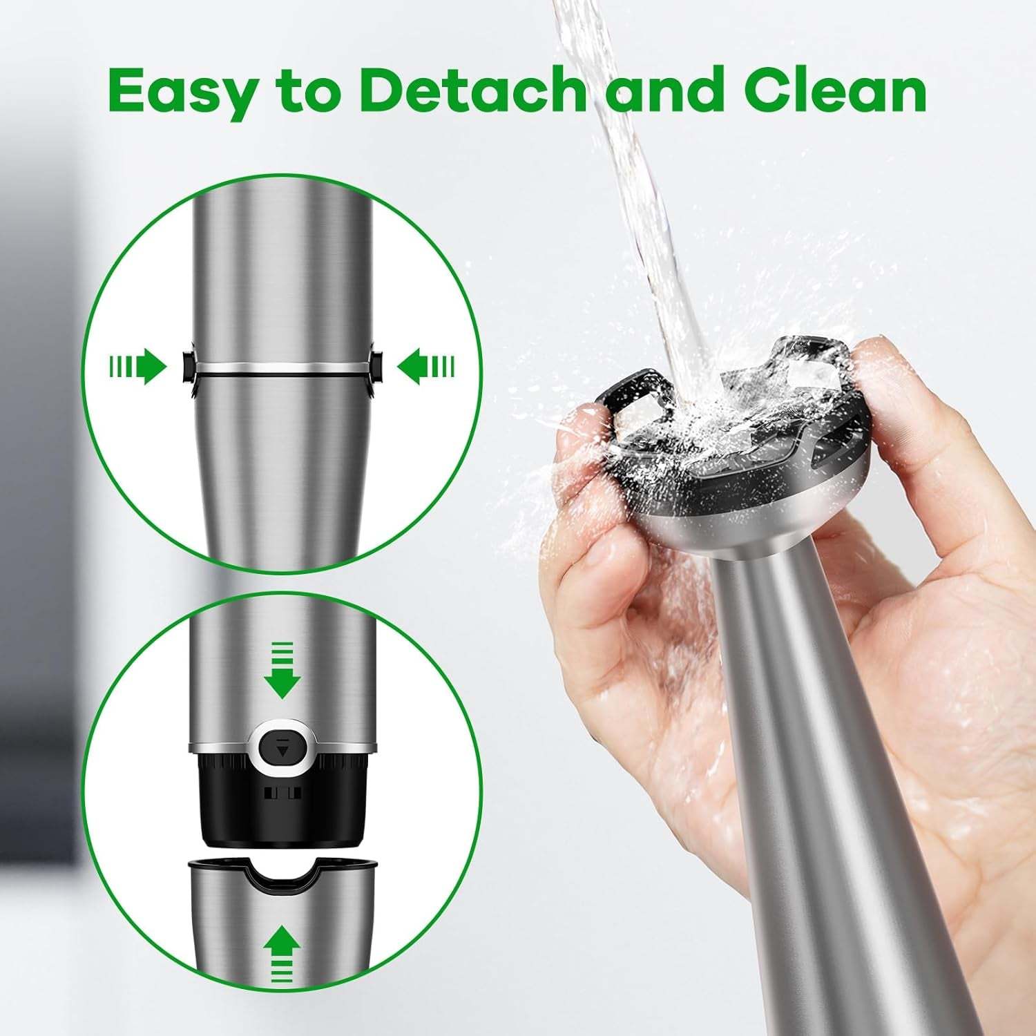 Immersion Blender Handheld Corded Hand Blenders Set 1100W, Trigger Variable Speed 5 in 1 Stick Emulsifier with Chopper, Whisk and Frother for Soup, Baby Food and Smoothies,Black