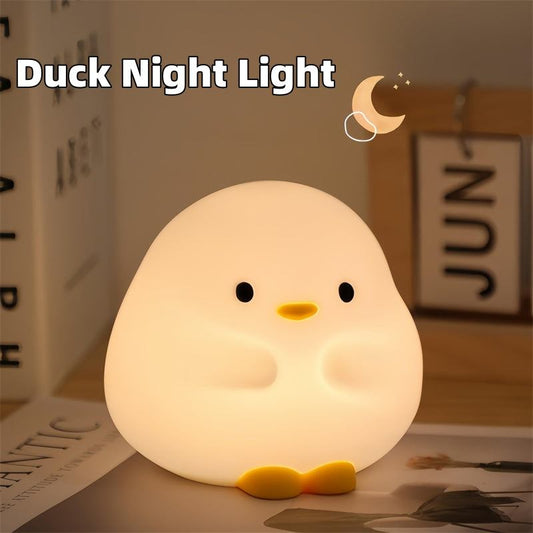 Cute duck LED night lamp silicone USB rechargeable bedside lamp for kids