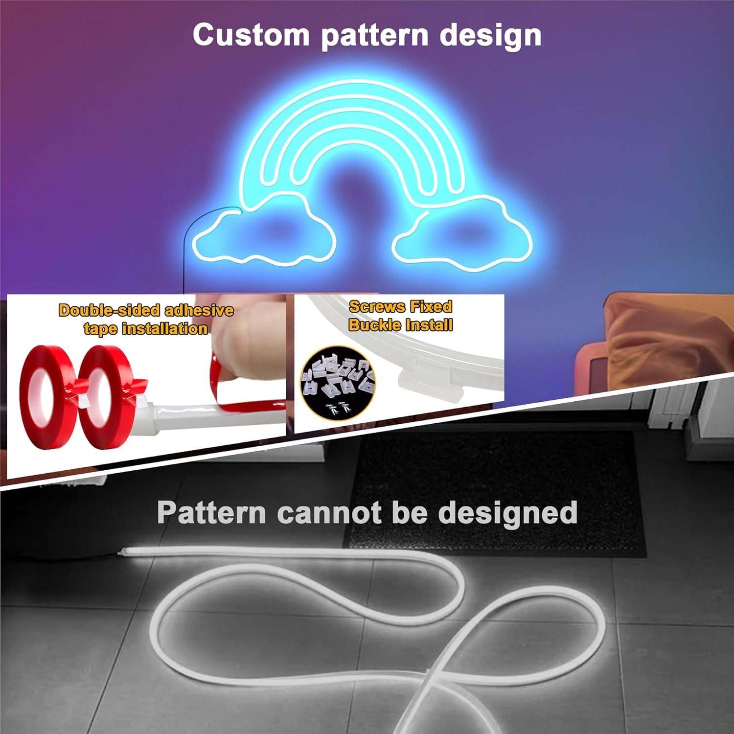 12M(2 Roll 6M) RGB Neon Lights LED Rope Light,40Ft Waterproof Bluetooth APP Remote Control Music Sync Strip Light,24V Flexible DIY Silicone Light for Bedroom Home Indoor Outdoor Decor(40Ft)
