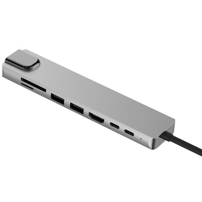 Eight-in-one Expansion Dock USB Type-C hub aluminum alloy splitter with 8 ports and compact design