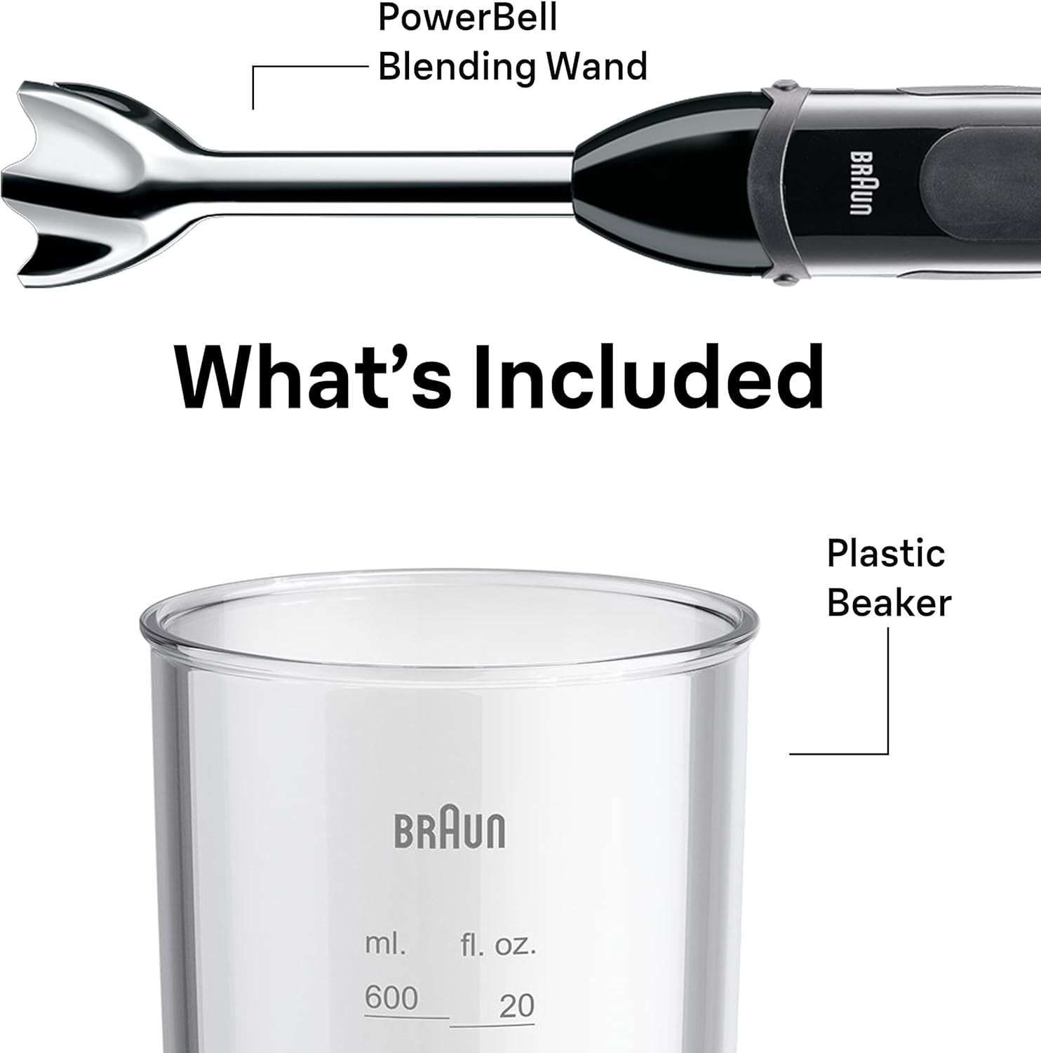 Braun MQ5000 Vario Hand Blender Stick – 21-Speed Handheld Immersion Blender with Turbo Boost, Stainless Steel Blades, Splashcontrol, Easyclick System, 400W, Hand Blenders for Smoothies