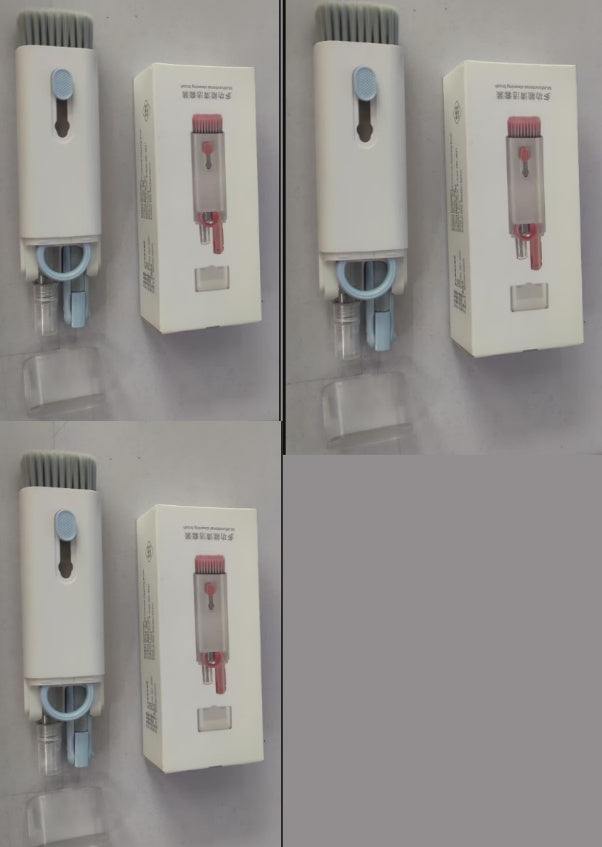 Bluetooth headset cleaning pen and six-piece laptop cleaning kit with brush and keycap buckle in pink and blue colors