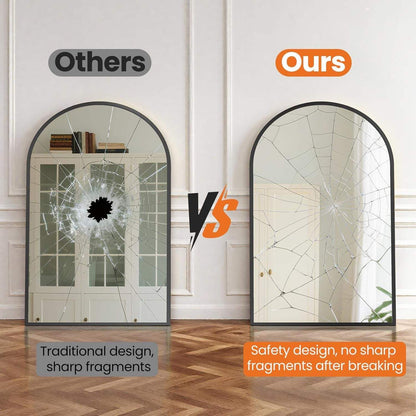 20"X30" Arched Black Bathroom Mirrors for Wall | Bathroom Mirrors for over Sink, Metal Framed with HD Shatter-Proof Glass for Entryway, Living Room, Bedroom